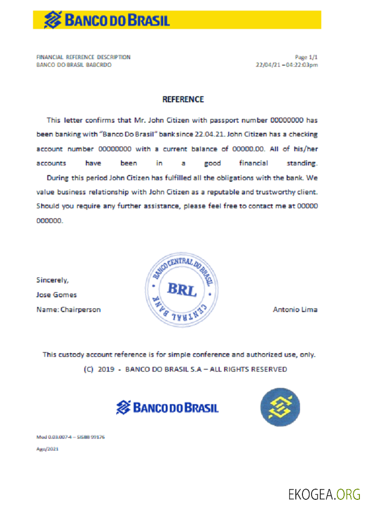 Brésil , Banco do Brasil , reference
